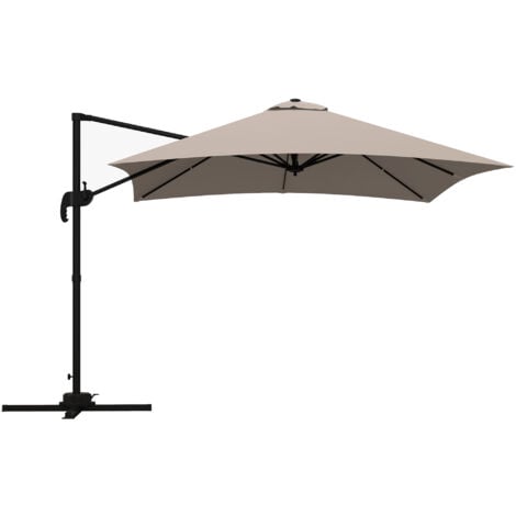 Outsunny Ombrellone da Giardino a 8 Stecche in Alluminio e Poliestere Khaki