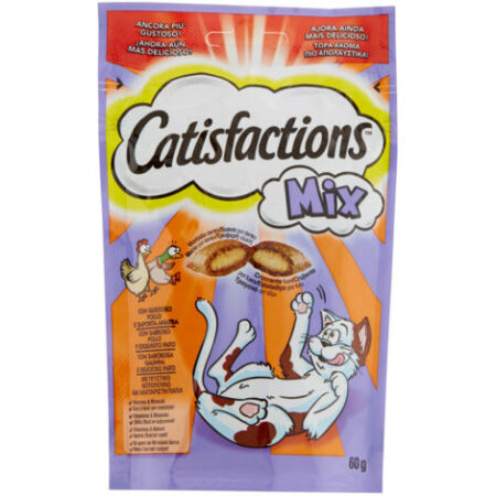 Catisfactions per Gatto da 60g  Mix-Pollo e Anatra