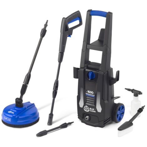 AR Blue Clean Idropulitrice e-1600P, ad Alta Pressione, ad Acqua Fredda, per Auto ed Esterni Casa, con Lavapavimenti e Spazzola Fissa, di Annovi Reverberi (1600 W, 125 bar, 420 l/h)