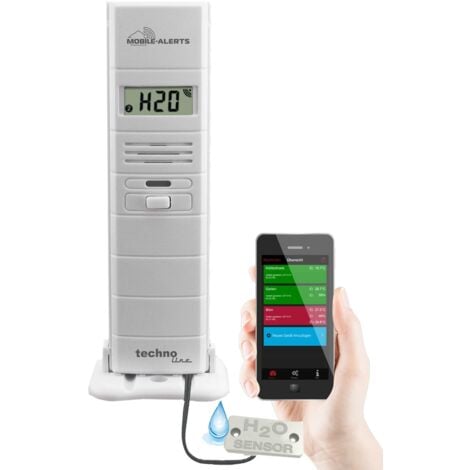 Technoline MA 10350 + Gateway 2 in 1: rilevatore di Acqua e sensore termoigroigro, Bianco, 3,8 x 2,1 x 12,8 cm