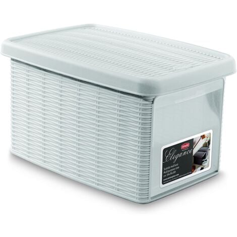 Scatola box armadio contenitore multiuso organizer bianco apertura frontale trasparente sovrapponibile storage resistente