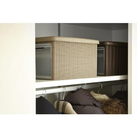 Scatola box armadio contenitore multiuso organizer bianco apertura frontale trasparente sovrapponibile storage resistente