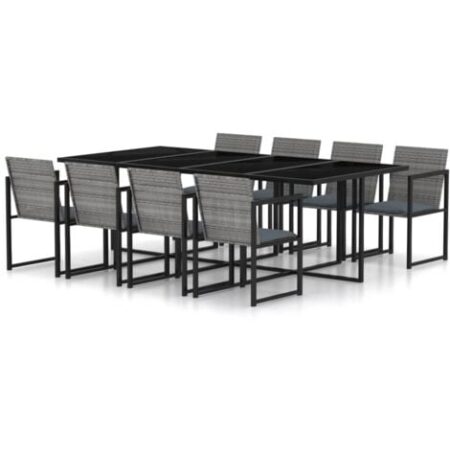 Furniture Limited - Set da Pranzo da Esterno 9 pz con Cuscini in