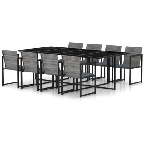 Furniture Limited - Set da Pranzo da Esterno 9 pz con Cuscini in