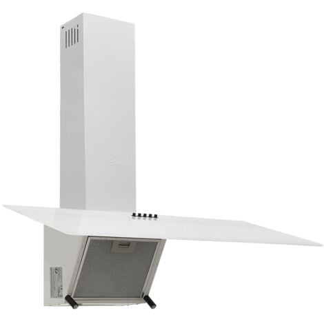 Furniture Limited - Cappa a Parete 90 cm in Acciaio e Vetro