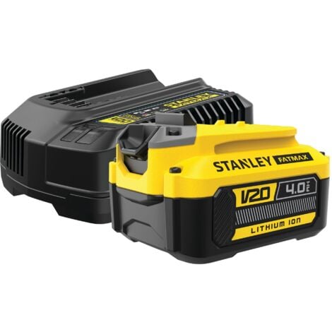 Kit 1 LITHIUM-IONEN-AKKU 18V 4Ah e caricatore 2Ah serie V20 - STANLEY Fatmax SFMCB14M1-QW