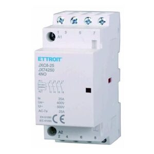 Contattore AC 4P 25A 4NO 220V occupa 2 Moduli DIN Ettroit JX74250