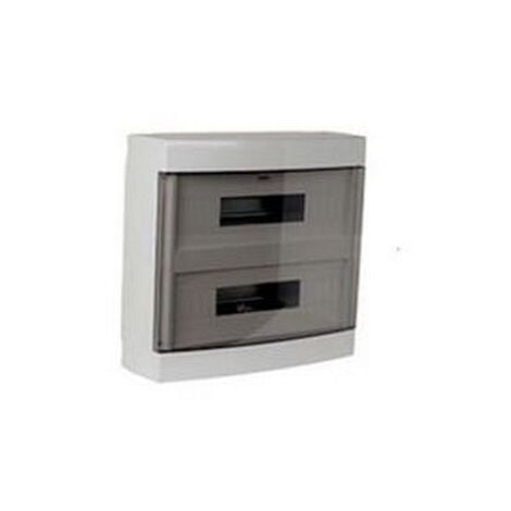 Centralino da parete 24 moduli grigio RAL 7035 con portello trasparente fumè 280 x 300 x 106 IP40 FAEG - FG14424