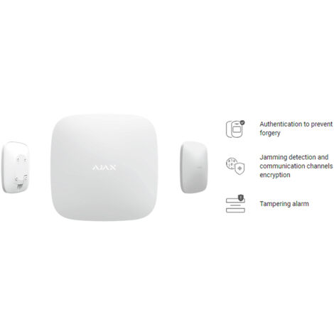 AJAX centrale di allarme Hub 2 GPRS ASP con supporto di foto-verifica degli allarmi (2xSIM 2G, Ethernet) LAN 868MHZ