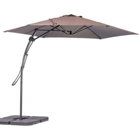 Ombrellone da Giardino Tortora Decentrato 3 x 3 Mt Base a Croce Sistema Air Vent