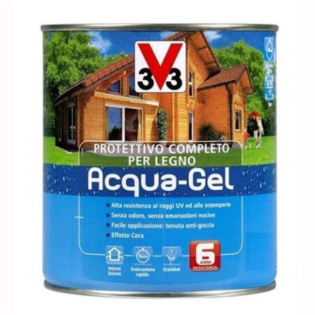 V33 Protettivo Completo Legno Acqua-Gel Bianco Satinato 3 litri