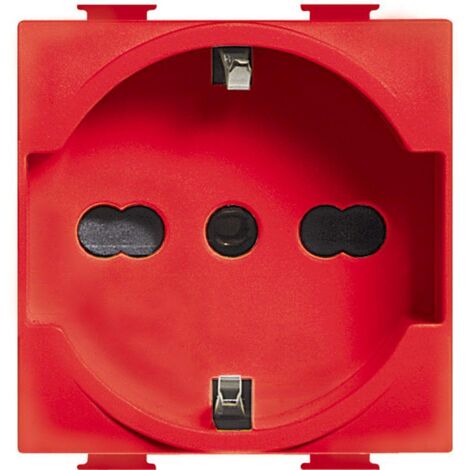 Presa corrente shuko bipasso rossa matix magic bticino a5440/16r