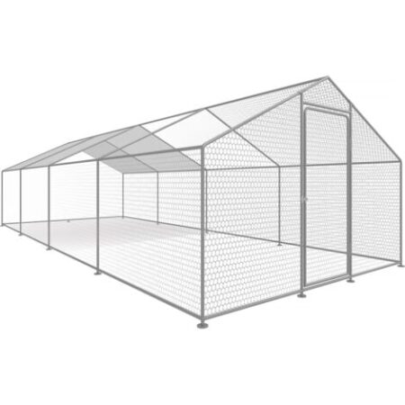 Recinto per galline 24 m² Rete metallica 8 x 3 x 2 M in acciaio zincato