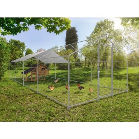 Recinto per galline 24 m² Rete metallica 8 x 3 x 2 M in acciaio zincato