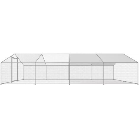Recinto per galline 24 m² Rete metallica 8 x 3 x 2 M in acciaio zincato