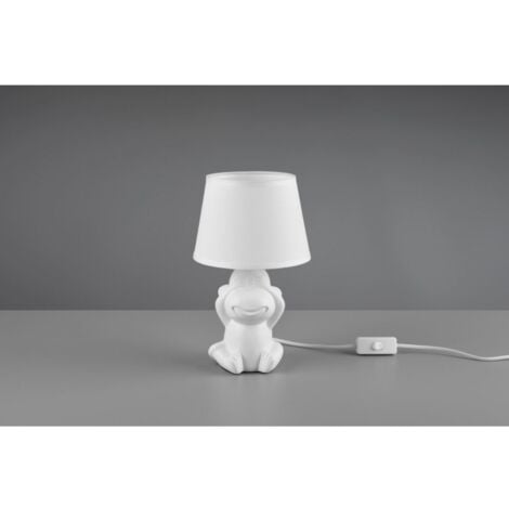 Lume Da Tavolo Abu Ceramica Scimmietta "Non Vedo" Bianco Trio Lighting