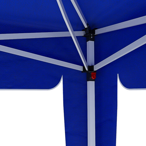 Gazebo Pieghevole Idrorepellente 3 x 3 M Da Giardino Con 4 Sacche Per Pesi E Sacca Di Trasporto Chiusura A Fisarmonica Per Fiere Campeggio Esterno Piscina Struttura Acciaio Copertura 160 gr/m² (Blu)