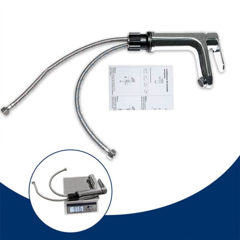 AICA Rubinetto Miscelatore per lavabo bagno in lega di zinco, cromato, Rubinetto lavabo monocomando con regolazione fredda e calda