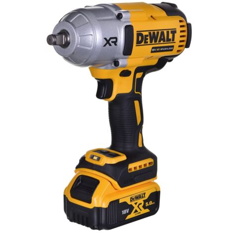 DeWALT Utensili - Avvitatore a impulsi 18V a batteria, 2x batterie 5,0 Ah XR, caricabatterie DCF900P2T