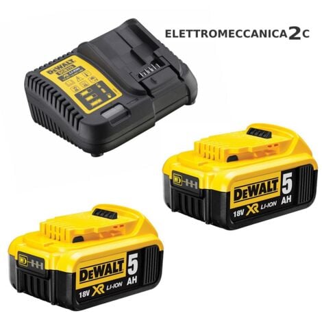 DeWALT Utensili - Avvitatore a impulsi 18V a batteria, 2x batterie 5,0 Ah XR, caricabatterie DCF900P2T