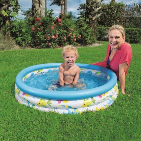 BESTWAY PISCINETTA PER BAMBINI 3 ANELLI 102X25 CM CORAL 2 ANNI+ FANTASIA PESCIOLINI