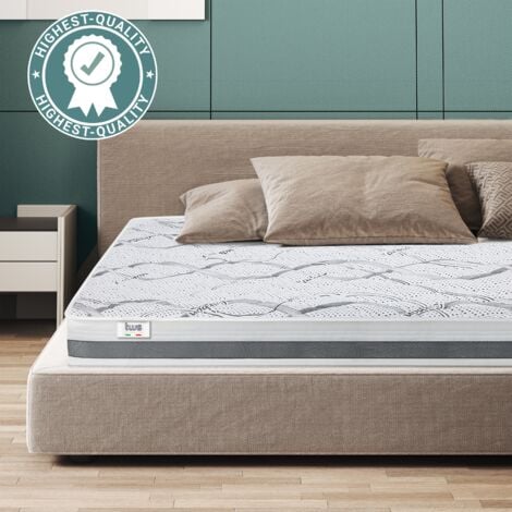 Materasso Matrimoniale Francese 140 x 200  Altezza 16 cm  Tessuto Anallergico e Traspirante  Proprietà Ortopediche e Automodellanti