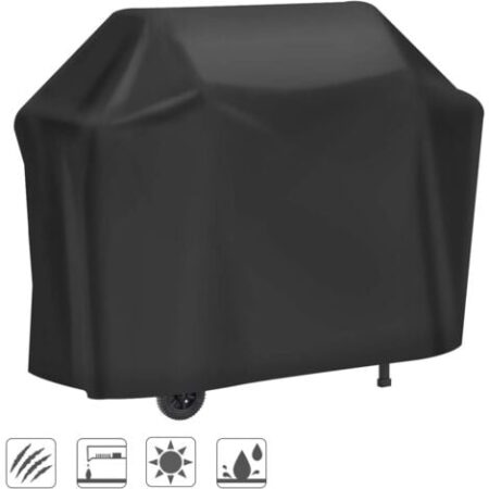 Copertura per barbecue, copertura in tela cerata Oxford 210D resistente Protezione per barbecue Copertura per griglia anti-UV/Anti-acqua/Anti-umidità (145  61  117 cm) -RAPANDA