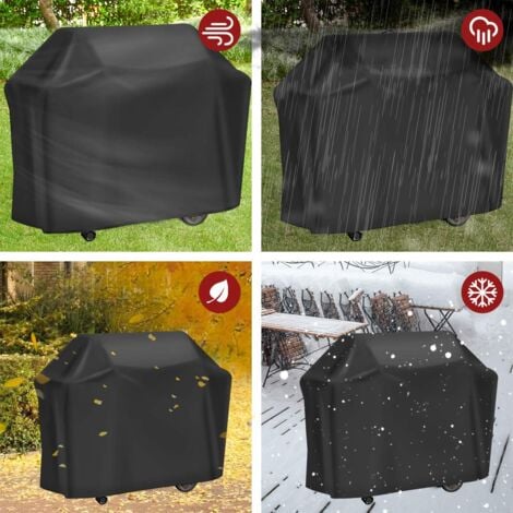 Copertura per barbecue, copertura in tela cerata Oxford 210D resistente Protezione per barbecue Copertura per griglia anti-UV/Anti-acqua/Anti-umidità (145  61  117 cm) -RAPANDA