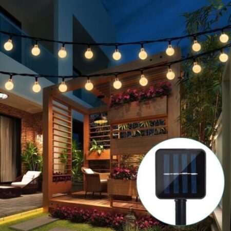 Ghirlanda solare da giardino, 6,5 m 30 sfere di cristallo Ghirlanda di luce LED impermeabile, 8 modalità Luci stellate esterne Ghirlanda di luce solare, Illuminazione decorativa per la casa, Festival