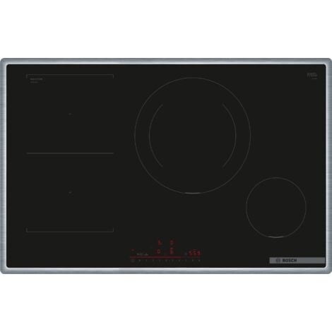Bosch Serie 6 PVS845HB1E Piano cottura a induzione 80 cm Nero, con profili. Colore del prodotto: Nero, Posizionamento dell'apparecchio: Da incasso, Dimensione della larghezza del piano cottura: 80 ...
