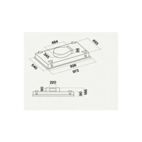 Falmec Stella. Potenza massima di estrazione: 800 m³/h, Tipo di estrazione: Aspirante, Classe di efficienza dinamica del fluido: B. Tipo: Integrato a soffit... - STELLAEVO90INOX - CSMI90.E1P2ZZZI400F