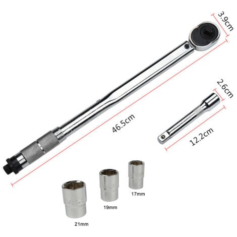 Chiave dinamometrica 1/2 Chiave rotante con 3 punte 17-19-21mm 28-210nm e scatola