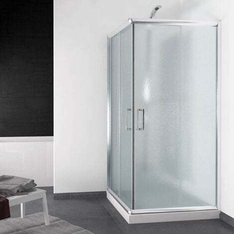 Box doccia scorrevole vetro stampato h 185 mod. Alabama 70x70 cm quadrato