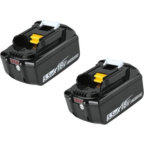 Batterie,2x 5.5A Batteria 18V LXT Batteria agli ioni di litio BL1850 BL1830 ， Compatibile con utensili cordless Makita
