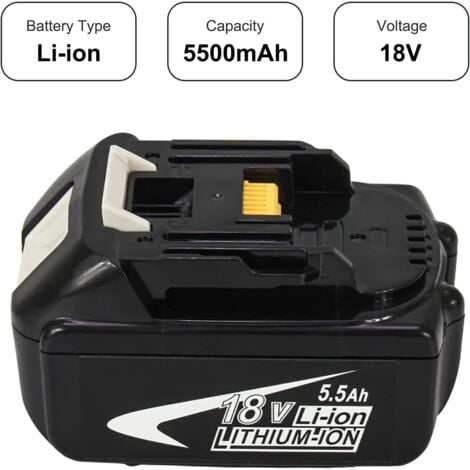 Batterie,2x 5.5A Batteria 18V LXT Batteria agli ioni di litio BL1850 BL1830 ， Compatibile con utensili cordless Makita
