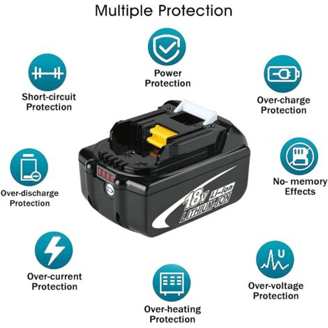 Batterie,2x 5.5A Batteria 18V LXT Batteria agli ioni di litio BL1850 BL1830 ， Compatibile con utensili cordless Makita