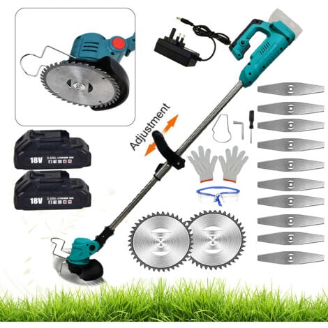 Tagliaerba a batteria, tosaerba a batteria, con batterie 2  3,0 ah + caricabatterie,Compatibile con la batteria Makita, guida telescopica scintillante, per falciatura del prato, cura del prato, vialet