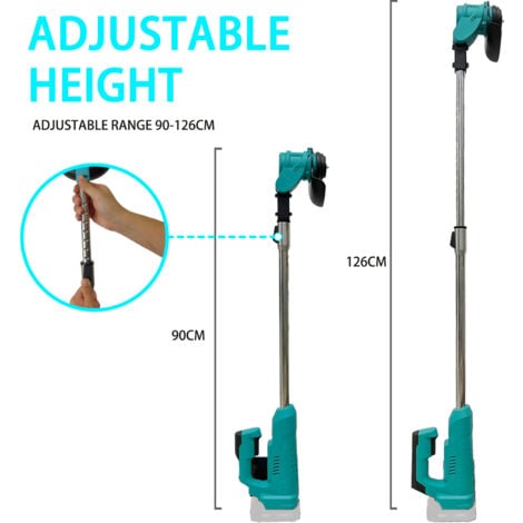 Tagliaerba a batteria, tosaerba a batteria, con batterie 2  3,0 ah + caricabatterie,Compatibile con la batteria Makita, guida telescopica scintillante, per falciatura del prato, cura del prato, vialet