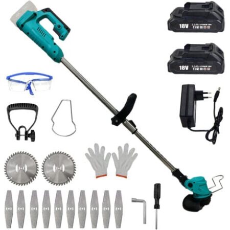 Batteria Tagliaerba Tagliaerba Decespugliatore Decespugliatore Decespugliatore,con batteria e caricabatterie 2x3000mAh,Compatibile con la batteria Makita