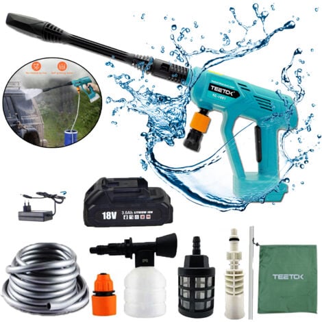 Idropulitrice a batteria 435 PSI Idropulitrice portatile con accessori Brushless con tubo dell'acqua da 5 m  con batteria da 3,0 Ah e caricabatterie,Compatibile con la batteria Makita