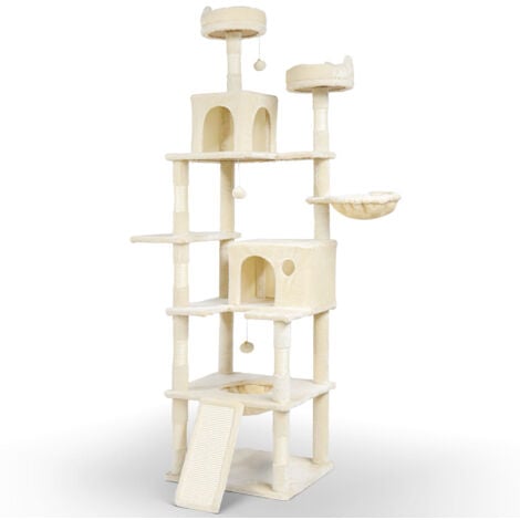 VOUNOT Castello per Gatti XXL con Tiragraffi, Albero per Gatti 215cm, Beige