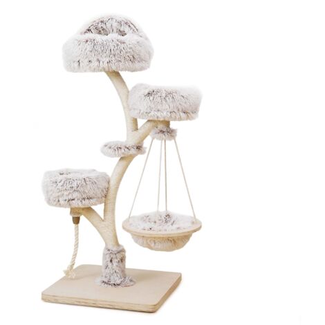 Fudajo Albero tiragraffi con design a rami 130 cm con peluche e sisal