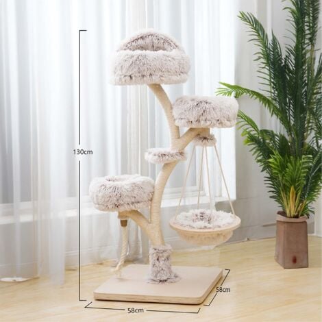 Fudajo Albero tiragraffi con design a rami 130 cm con peluche e sisal