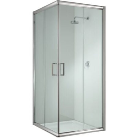 Box doccia scorrevole vetro trasparente h 185 mod. Alabama 75x75 cm quadrato
