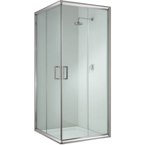 Box doccia scorrevole vetro trasparente h 185 mod. Alabama 75x75 cm quadrato