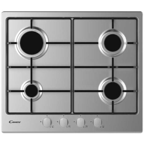 Candy Timeless CEL6PBRX Acciaio inossidabile Da incasso 59 cm Gas 4 Fornello(i)