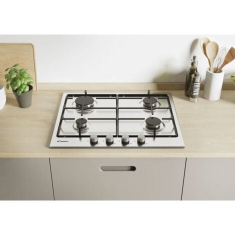 Candy Timeless CEL6PBRX Acciaio inossidabile Da incasso 59 cm Gas 4 Fornello(i)