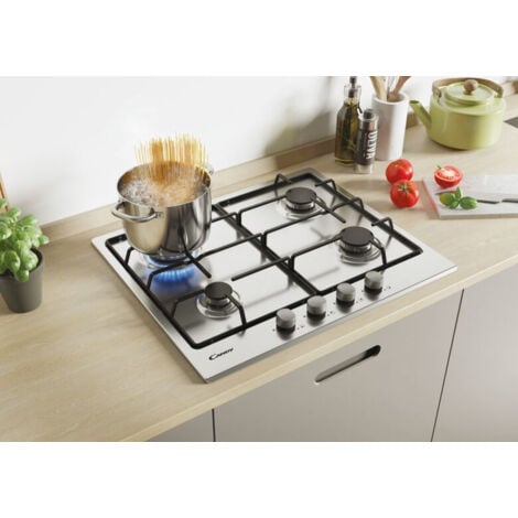 Candy Timeless CEL6PBRX Acciaio inossidabile Da incasso 59 cm Gas 4 Fornello(i)