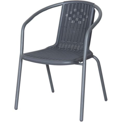 GDLC Sedia da Giardino Bistrot Street - Nero - 56x56xH74 cm