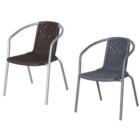 GDLC Sedia da Giardino Bistrot Street - Nero - 56x56xH74 cm
